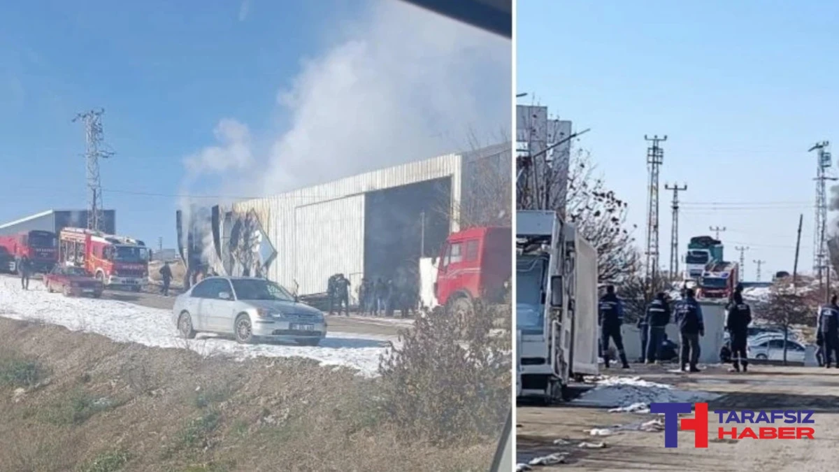 Ankara'nın Akyurt İl&ccedil;esinde  geri d&ouml;n&uuml;ş&uuml;m fabrikasında korkutan yangın!